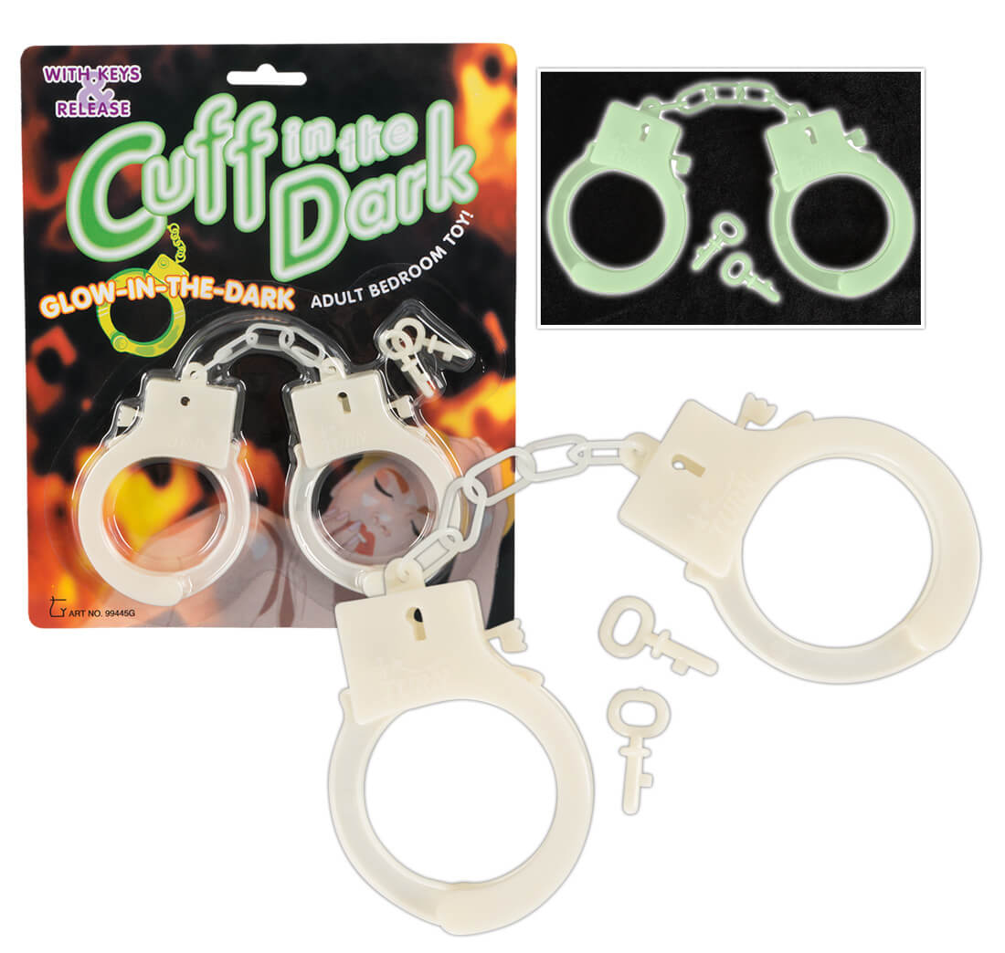 Nachtleuchtende Plastik-Handschellen "Cuff in the dark"