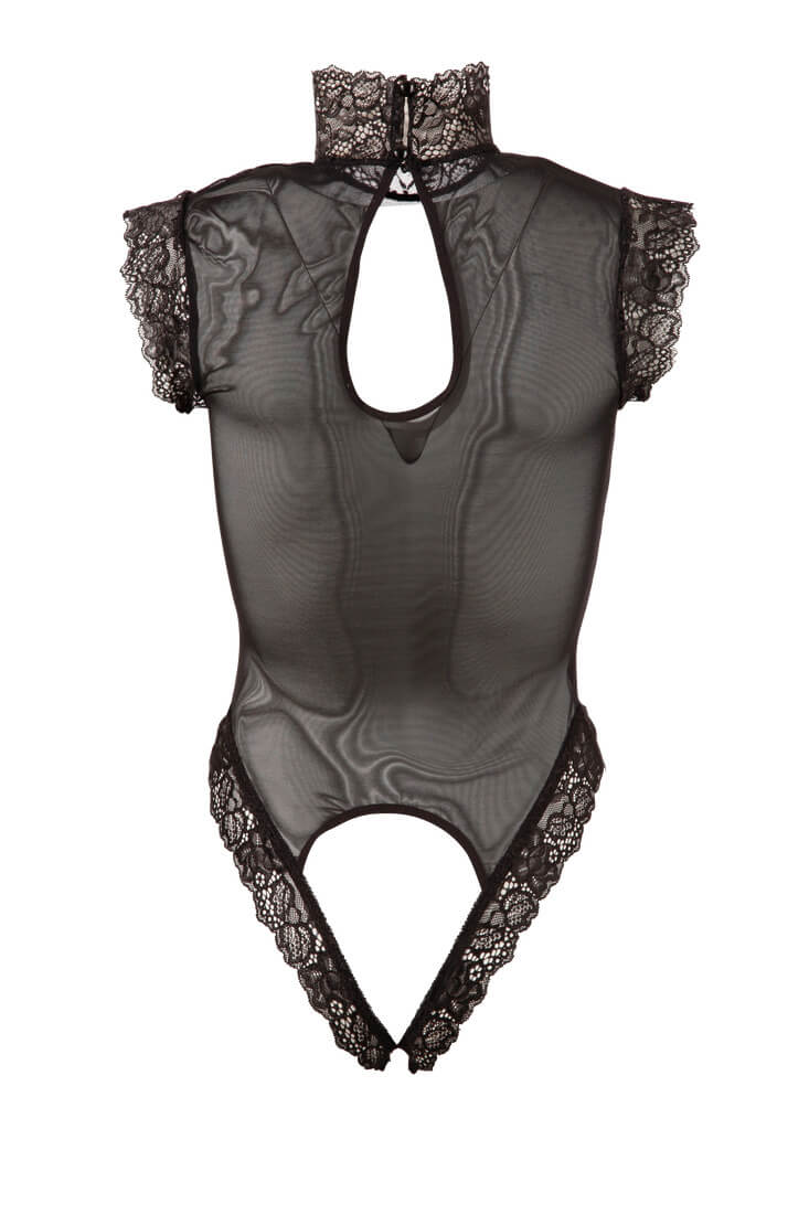 Hochwertiger transparenter Body mit sinnlichen Cut-outs und luxuriösen Details von Abierta Fina