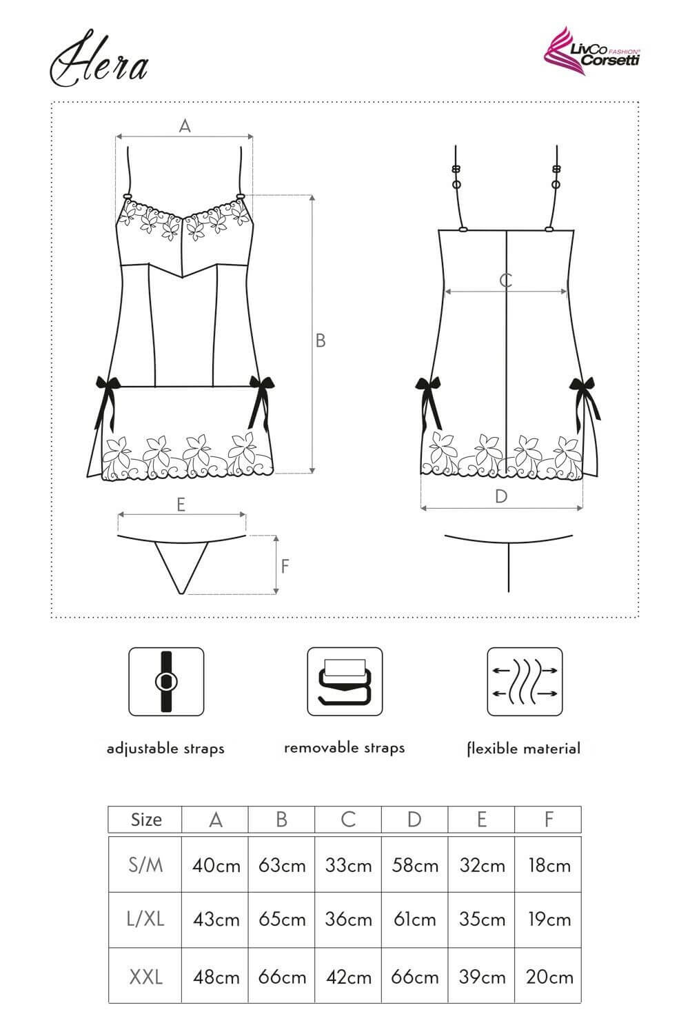 Negligee Set Hera in Schwarz