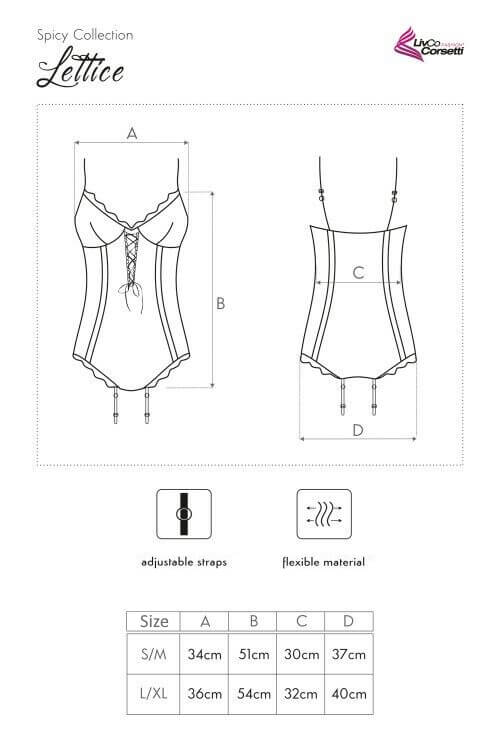 Spitzenbody Lettice in Schwarz mit Blumenmotiv und Ouvert-Design