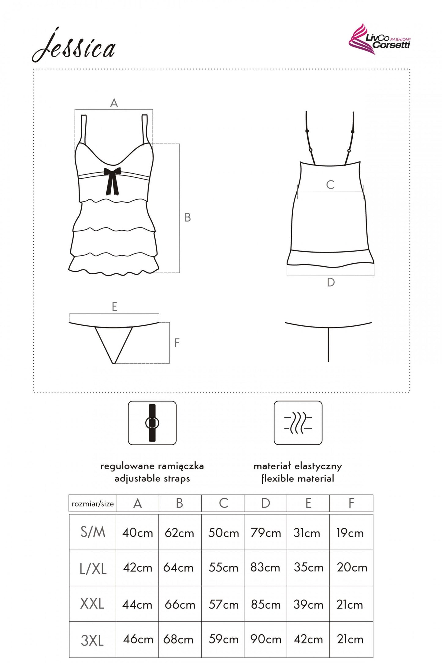 Nachtkleid Jessica in Schwarz