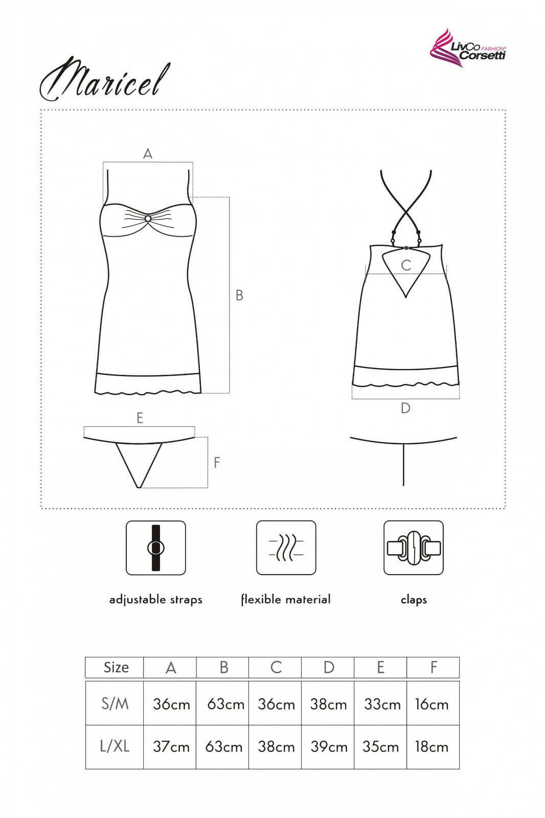 Negligee Set Maricel in Altrosa