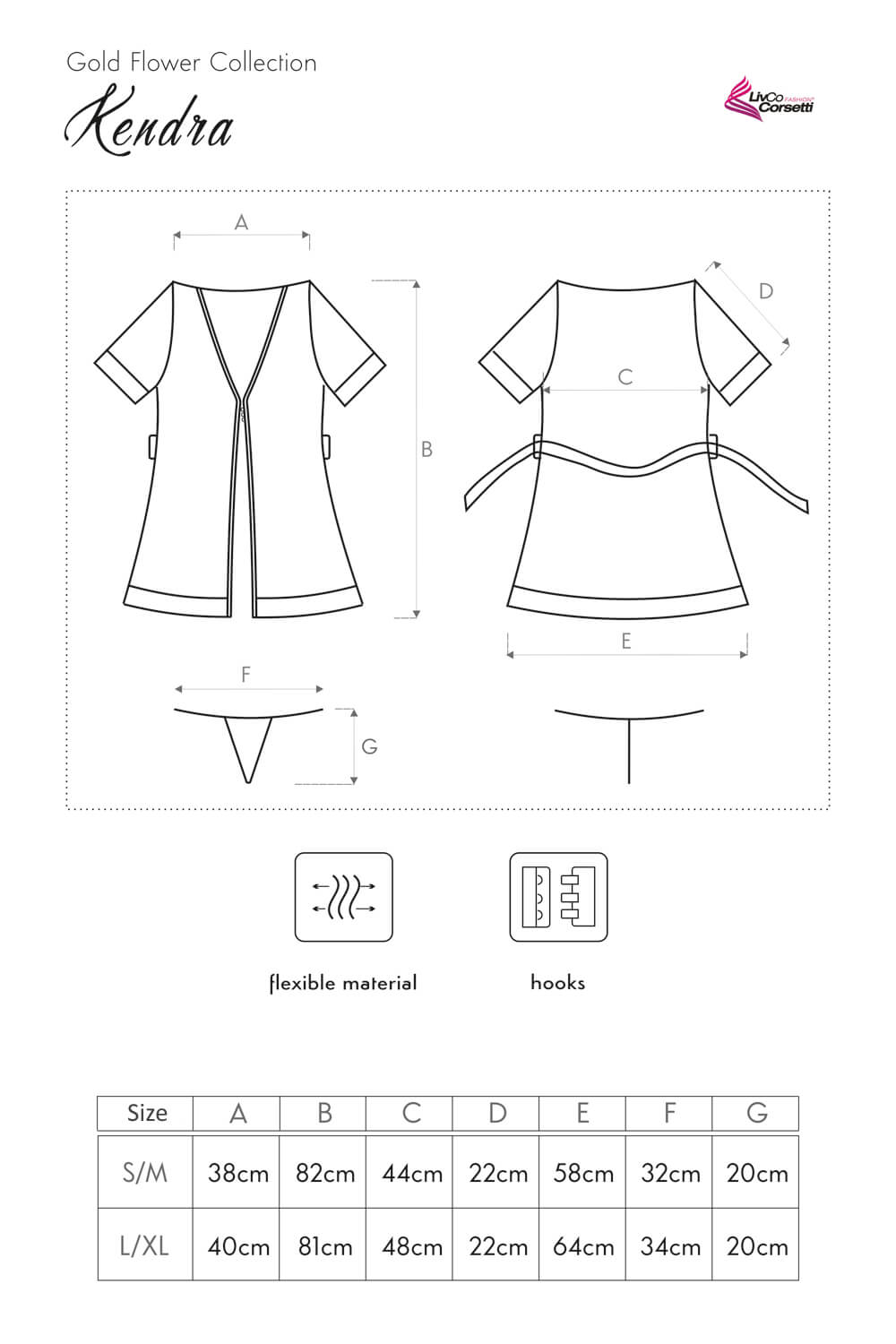 Morgenmantel Kendra in Schwarz