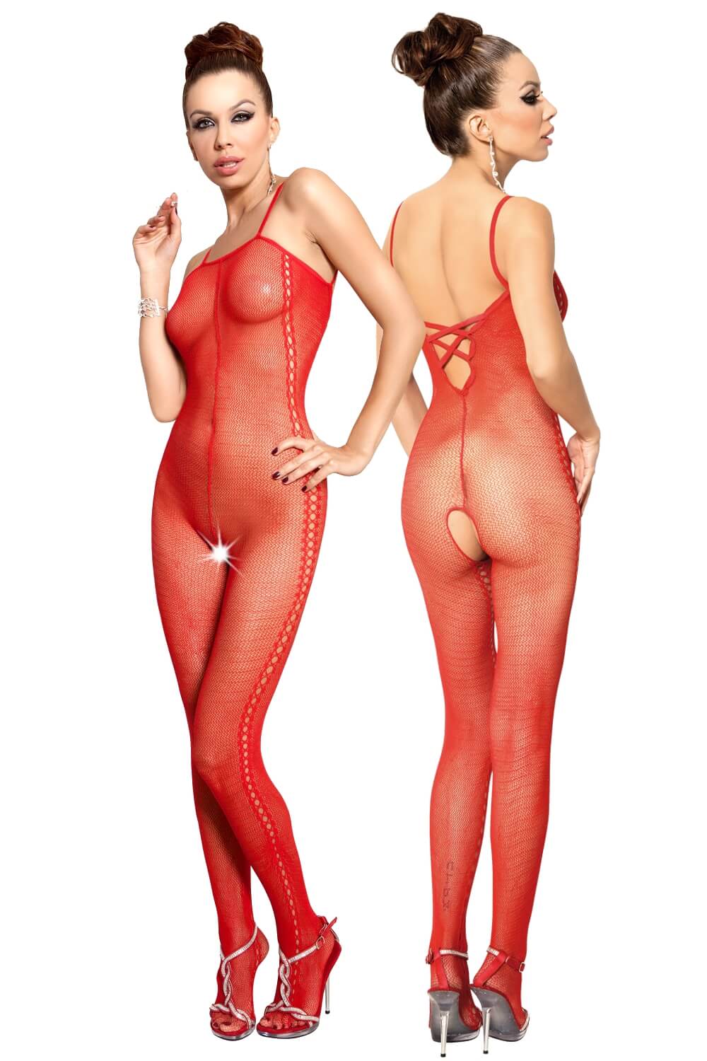 Ouvert Catsuit Felida in Schwarz oder Rot