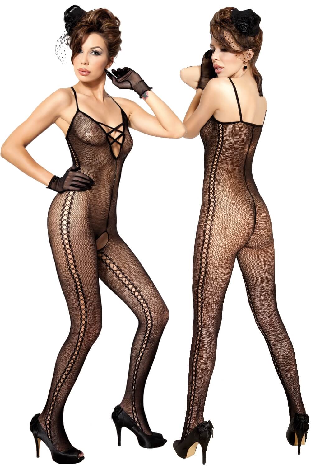 Ouvert Catsuit Felida in Schwarz oder Rot