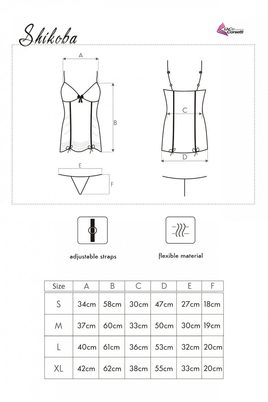 Negligee Set Shikoba in Schwarz