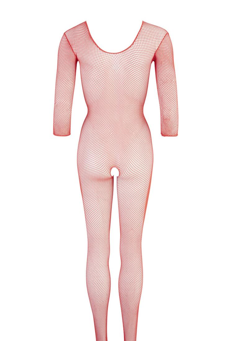 Ouvert Netzcatsuit in Rot