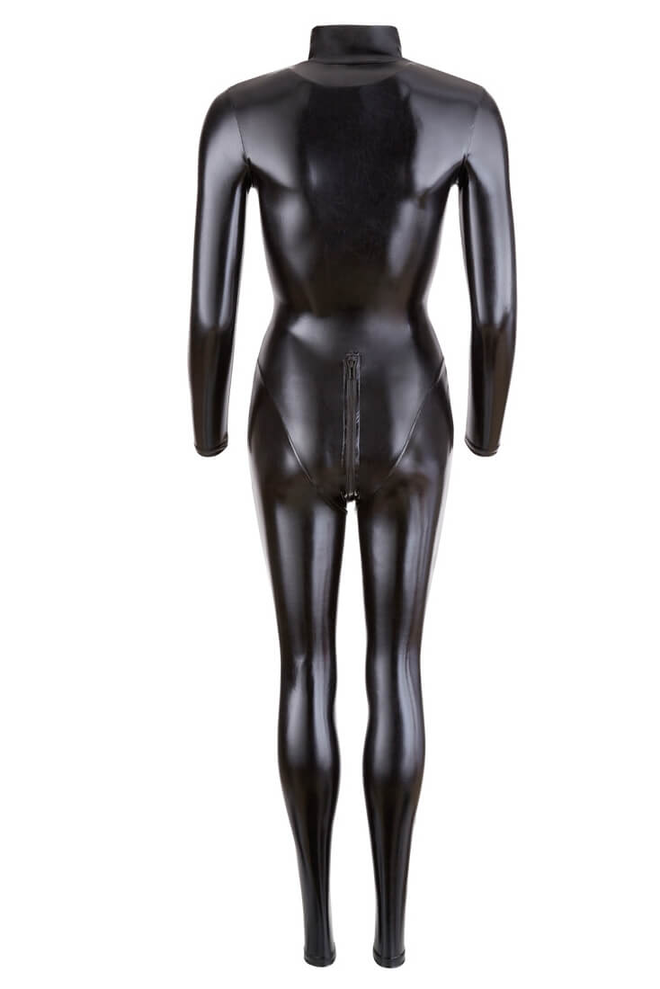 Wetlook Overall in Schwarz mit 2-Wege-Zip