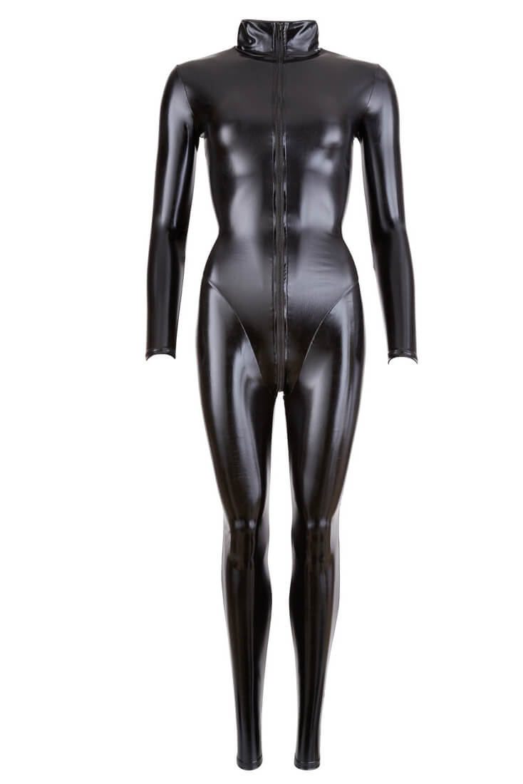 Wetlook Overall in Schwarz mit 2-Wege-Zip