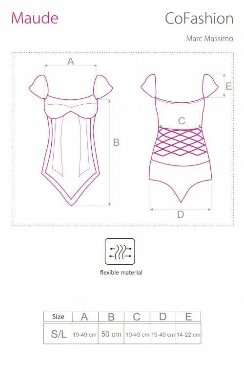 Kurzärmeliger Stringbody Maude in Schwarz