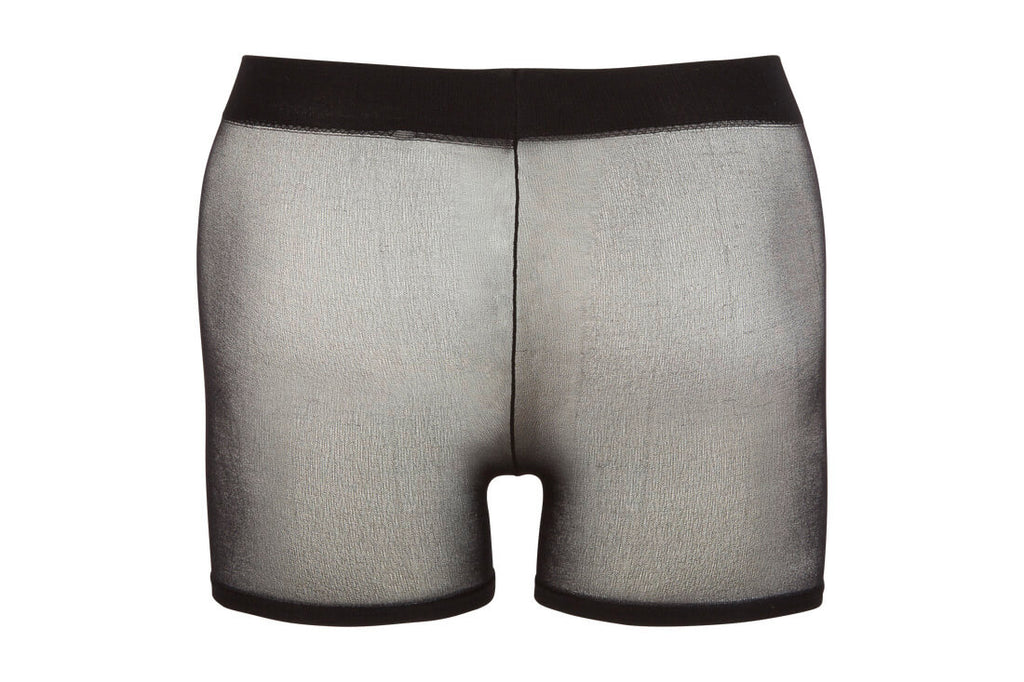 Elastische transparente Herren-Shorts Hollow-Man Rückansicht Freisteller
