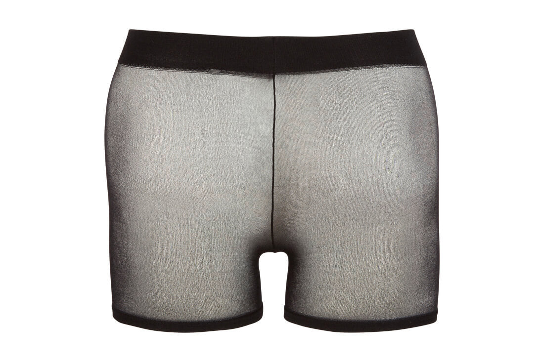 Elastische transparente Herren-Shorts Hollow-Man Rückansicht Freisteller