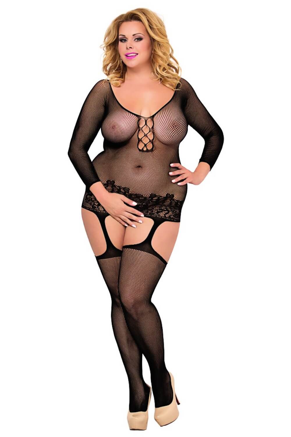 Langärmliger Ouvert-Catsuit „ADILA“ für unvergessliche Liebesspiele.