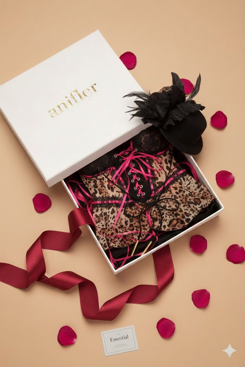 KI-generiertes Beispielbild der Damen Lingerie Überraschungsbox Essential von anifler mit edlen Dessous-Basics
