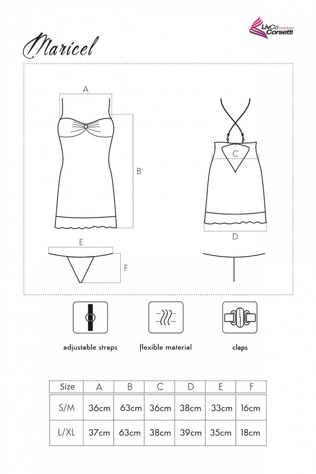 Negligee Set Maricel in Altrosa