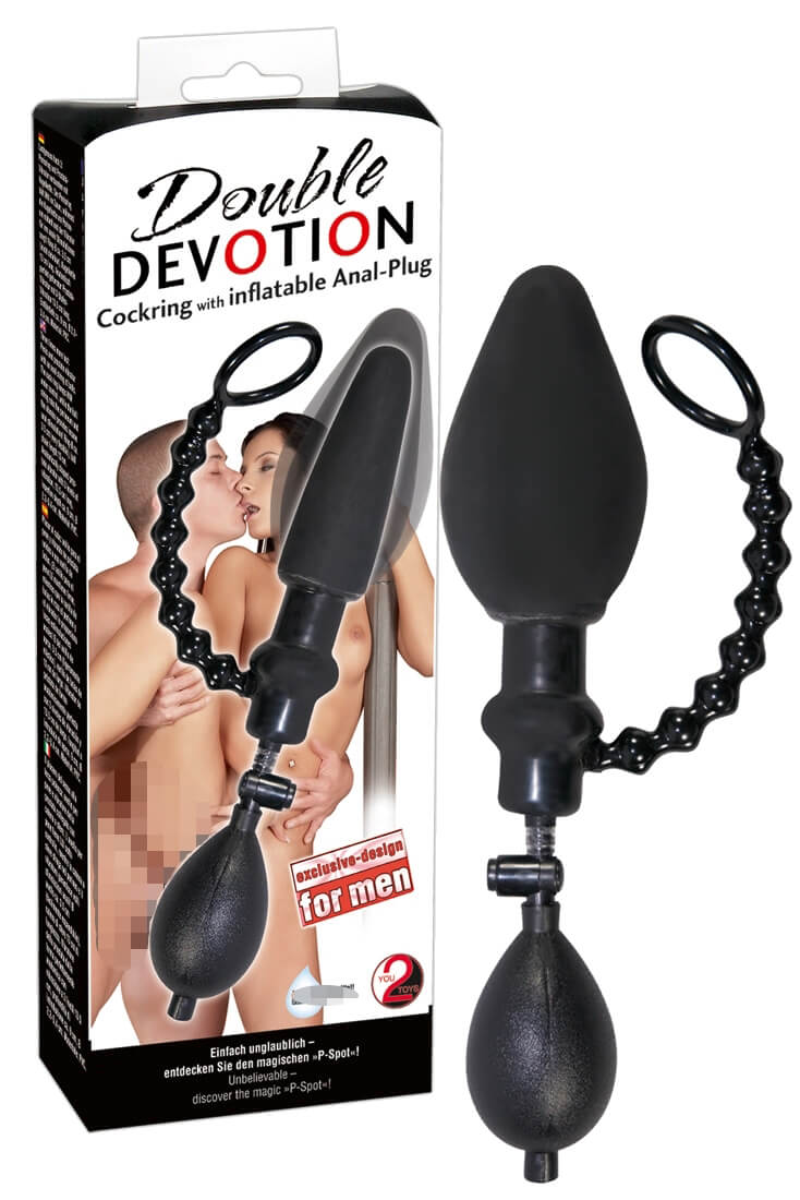 'DOUBLE DEVOTION' – Cockring mit aufblasbarem Anal-Plug, der durch anpassbaren Druck und Erektionsunterstützung doppeltes Vergnügen bietet.