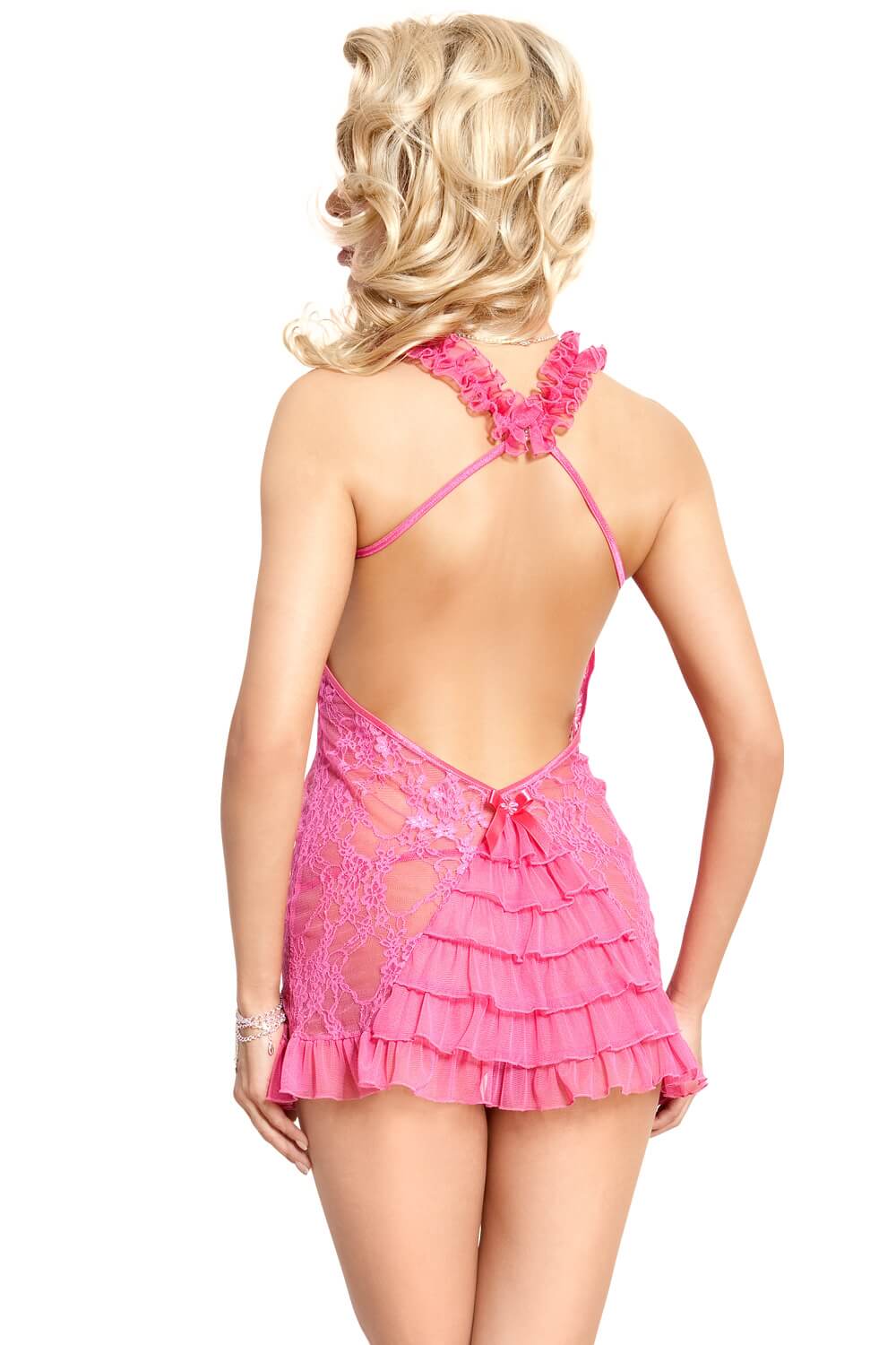 Negligee Set Mia in Schwarz, Weiß oder Rosa