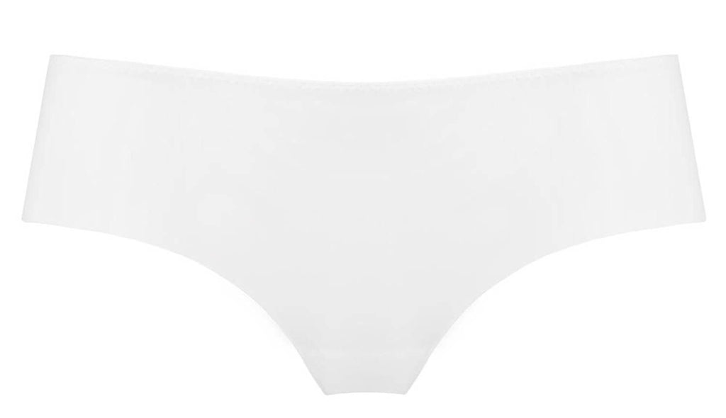 Elegante Panty mit Laser-Cut und elastischem Bund in klassischem Weiß.