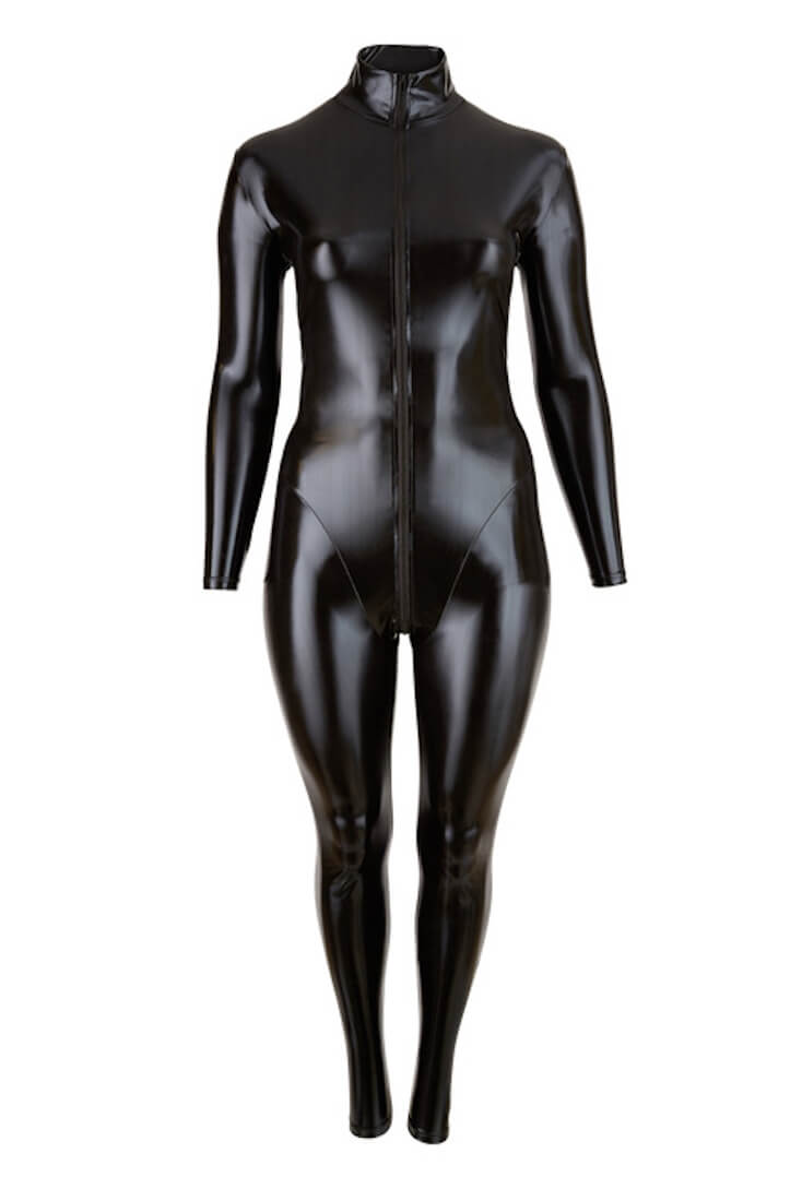 Wetlook Overall in Schwarz mit 2-Wege-Zip